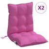 vidaXL Cuscini per Sedia Schienale Basso 2 pz Rosa in Tessuto Oxford