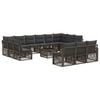 vidaXL Set Divano da Giardino 14 pz Grigio polyrattan