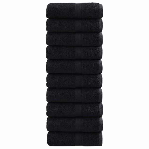 vidaXL Asciugamano per Ospiti SOLUND 50 pcs Nero 30 x 30 cm Cotone