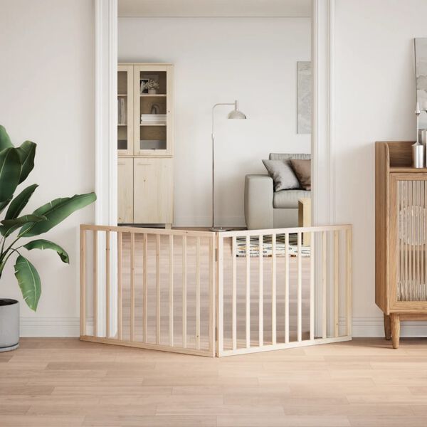 vidaXL Cancelletto per cani pieghevole 2 pannelli 160 cm in legno di pioppo