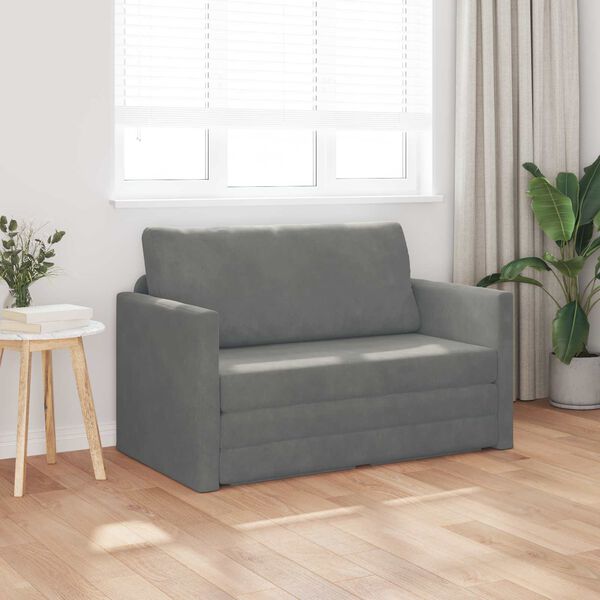 vidaXL Divano letto 110cm Grigio scuro Velluto