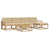 vidaXL Set di divani da esterno 6 pz Bianco e Beige Poliestere