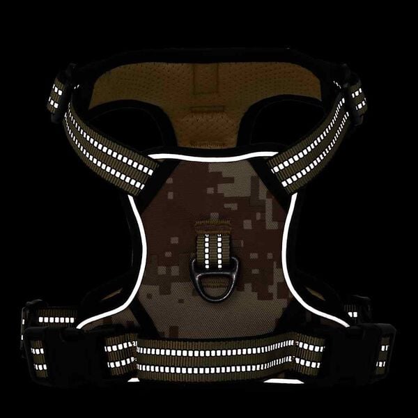 vidaXL Pettorina Cani Righe Riflettenti Regolabile Marrone Mimetico S