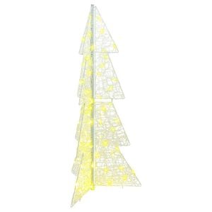 vidaXL Albero di Natale 100 LED Bianco caldo 120 cm Acrilico