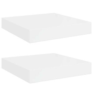 vidaXL Scaffali a Parete 2 pz Bianco Lucido 23x23,5x3,8 cm in MDF