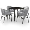 vidaXL Set Mobili da Pranzo per Giardino 5 pz Antracite