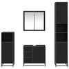 vidaXL Set di mobili per il bagno 4 pcs Rovere Nero Legno multistrato