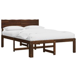 vidaXL Letto matrimoniale con testiera ROSTOCK Marrone Scuro