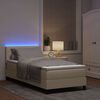 vidaXL Letto a molle con materasso con led Crema 90 x 200 cm Tessuto