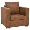 vidaXL Poltrona Marrone 82x73x82 cm Similpelle Scamosciata
