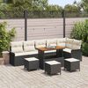 vidaXL Set Divano da Giardino con cuscino 10 pcs Nero polyrattan