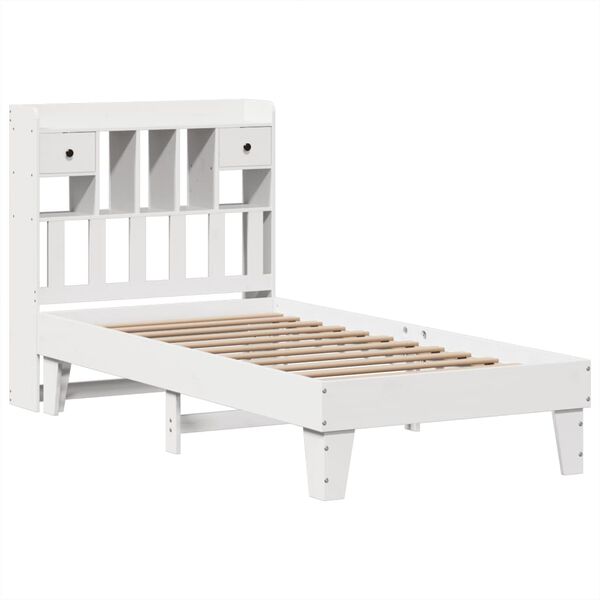vidaXL Letto senza Materasso Bianco 75x190 in Legno Massello di Pino