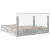 vidaXL Letto con Contenitore con testiera Grigio cemento 200 x 200 cm