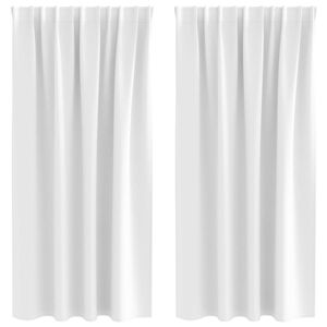 vidaXL Tende Blackout con Anelli 2 pz Bianco brillante 175 x 140 cm