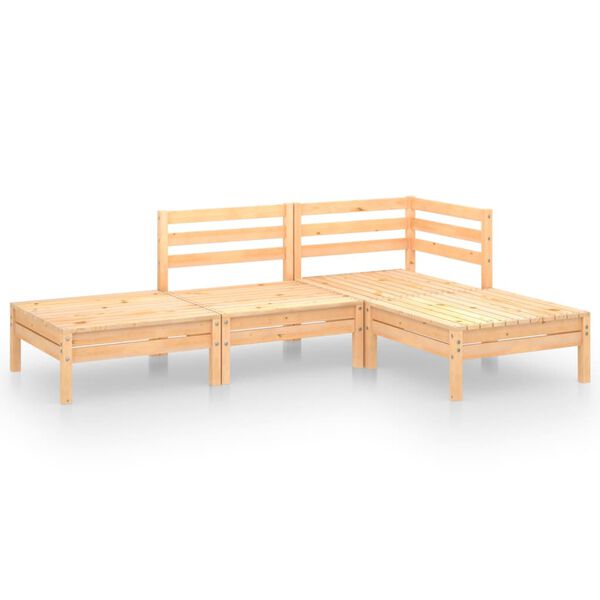 vidaXL Set Divani da Giardino 4 pz in Legno Massello di Pino