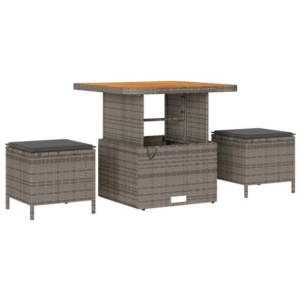 vidaXL Set Divano da Giardino 9 pcs Grigio Rattan in Polipropilene
