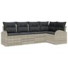 vidaXL Set Divano da Giardino 5 pz Grigio chiaro polyrattan