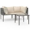vidaXL Set Divani da Giardino 3 pz con Cuscini in Polyrattan Grigio