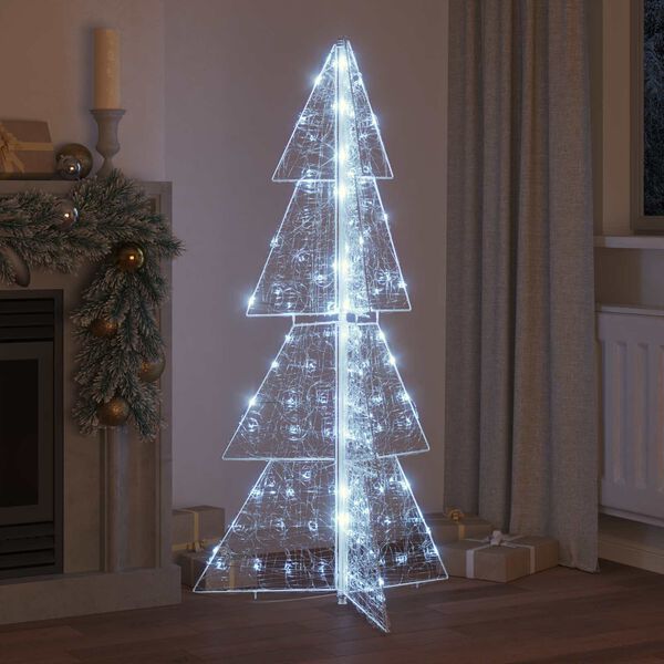 vidaXL Albero di Natale con 160 LED Bianco Freddo 150 cm Acrilico