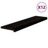 vidaXL Gradini 12 pz Marrone Scuro 100x25x2 cm Legno Massello Rovere