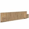 vidaXL Testata con Comodino 3 pz Rovere artigianale