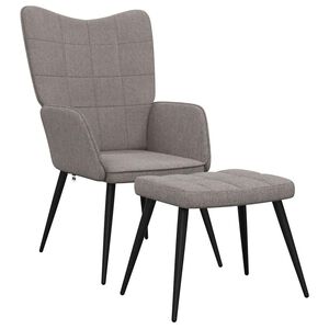 vidaXL Sedia Relax con Sgabello Tortora in Tessuto