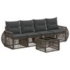 vidaXL Set Divano da Giardino 5 pz Grigio e Grigio Scuro polyrattan
