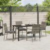 vidaXL Set da Pranzo per Giardino con cuscino 5 pcs Grigio polyrattan