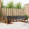 vidaXL Set di divani da esterno con cuscino 9 pcs Naturale e Antracite
