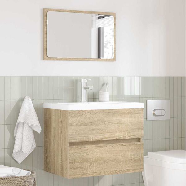 vidaXL Set di mobili per il bagno Rovere Sonoma Legno multistrato
