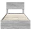 vidaXL Letto con Contenitore con testiera Grigio Sonoma 100 x 200 cm