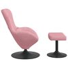 vidaXL Sedia Egg con Pouf Rosa 63 x 73 x 90 cm Velluto