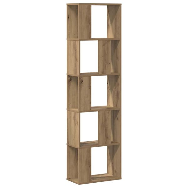 vidaXL Libreria 5 Piani Rovere Artigianale 45x23,5x162,5cm Multistrato
