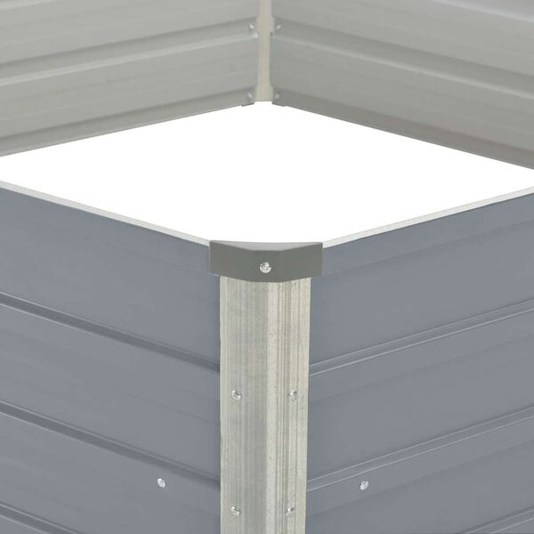 vidaXL Letto di Coltura Rialzato 129x129x45 cm Acciaio Zincato Grigio
