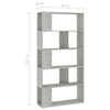 vidaXL Libreria/Divisorio Grigio Cemento 80x24x159cm Legno Ingegnerizzato