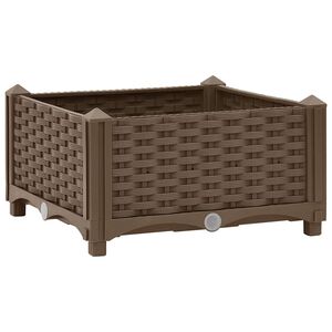 vidaXL Fioriere rialzate Marrone 40 x 40 x 23 cm PP