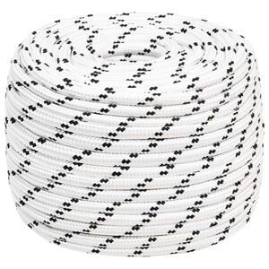 vidaXL Corda multiuso 14 mm 25 m Bianco Poliestere