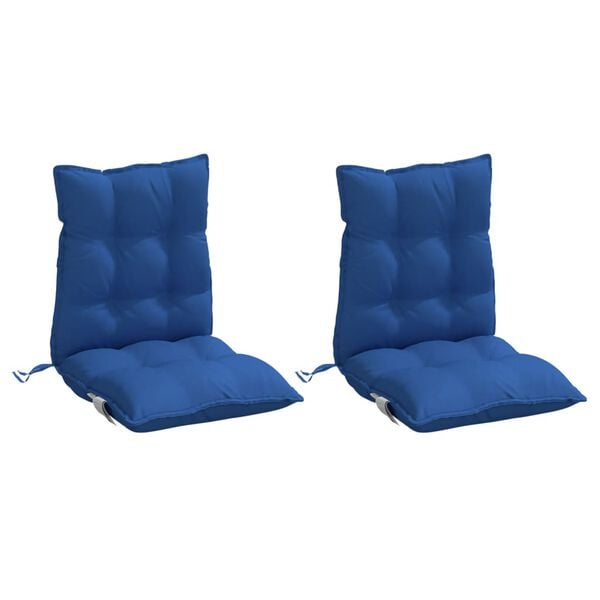 vidaXL Cuscini Sedia con Schienale Basso 2 pz Blu Reale Tessuto Oxford