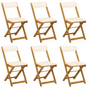 vidaXL Sedie Bistro da Giardino 6 pcs Bianco Crema 40 x 53 x 80 cm