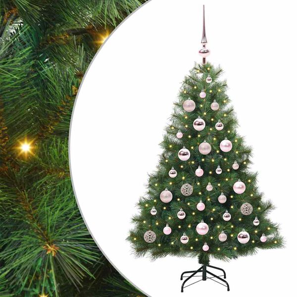 vidaXL Albero di Natale artificiale con 150 LED Verde 120 cm PE e PVC