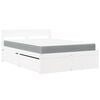 vidaXL Letto Cassetti e Materasso Bianco 120x190cm Legno Massello Pino