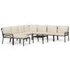 vidaXL Set Salotto da Giardino 9pz con Cuscini Sabbia in Acciaio