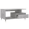 vidaXL Tavolino Salotto Grigio Cemento 90x49x45 cm Legno Multistrato