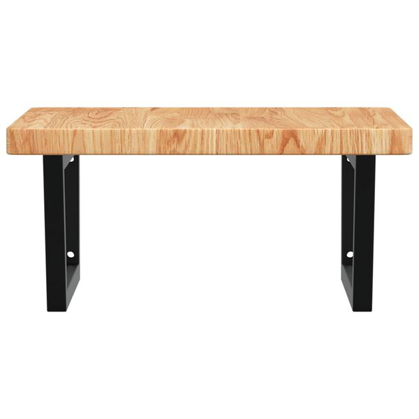 vidaXL Ripiano a Parete per Lavabo in Acciaio e Massello di Rovere