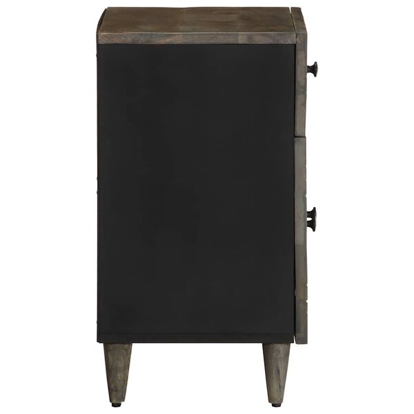 vidaXL Comodino Grigio Chiaro 50x33x60 cm in Legno Massello di Mango