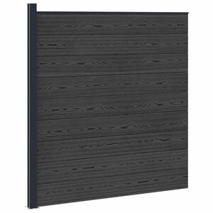 vidaXL Set di Recinzione 175 x 186 cm WPC e Alluminio Nero
