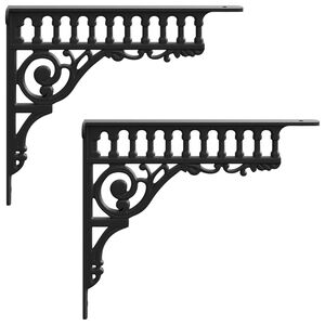 vidaXL Supporti per mensole da parete 2 pz Nero 27.5 x 23 x 4 cm