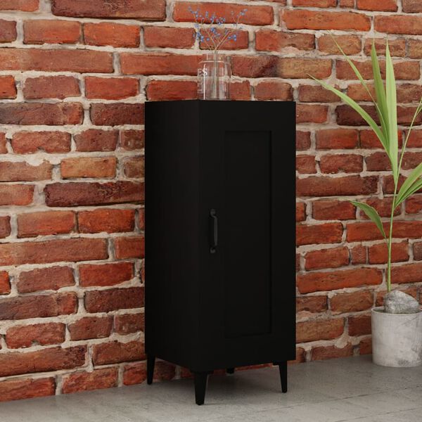 vidaXL Credenza Nero 34,5x34x90 cm in Legno Multistrato