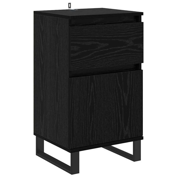 vidaXL Credenza Rovere nero 35 x 40 x 70 cm Legno multistrato