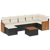 vidaXL Set Divani da Giardino con Cuscini 8 pz Nero in Polyrattan